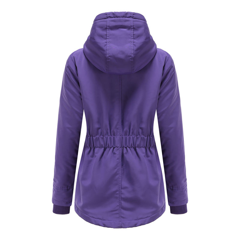 Purple Plush Warm Hooded Parka Coat TQK280128-8