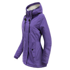 Purple Plush Warm Hooded Parka Coat TQK280128-8