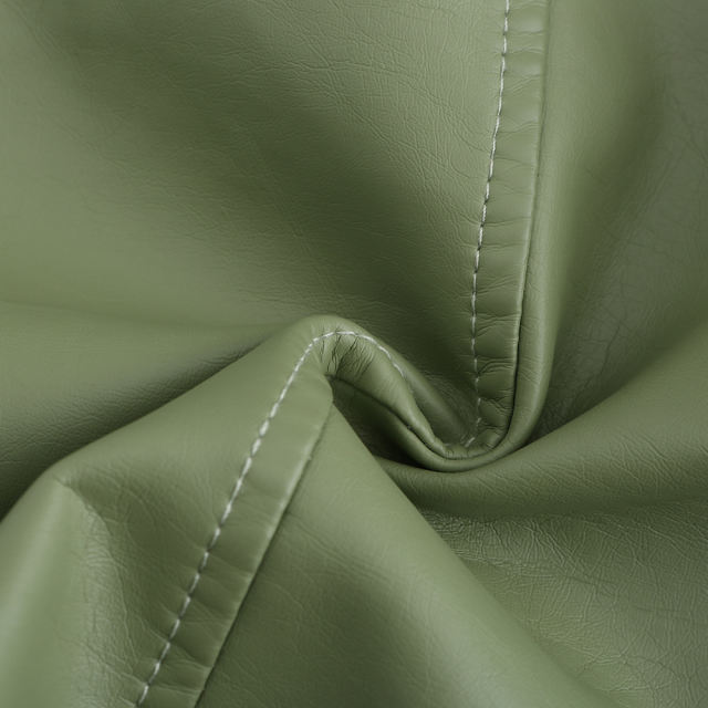 Light Green Zipper &amp; Bandage PU Leather Jacket TQK280142-28