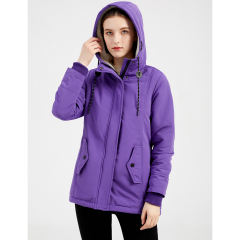 Purple Plush Warm Hooded Parka Coat TQK280128-8