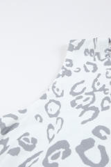 Gray Leopard Print Crew Neck Tank Top LC2565188-1011