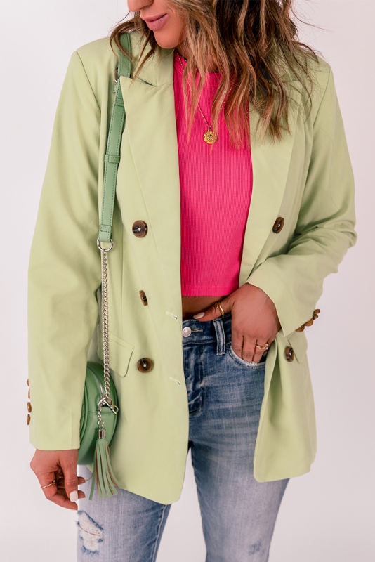 Double Breasted Pocketed Long Sleeve Blazer LC852340-9