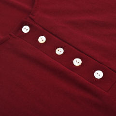 Wine Zip Up Long Sleeve Bodysuit TQK550148-103