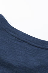 Blue Solid Color Short Sleeve Men\'s T-shirt MC252718-5