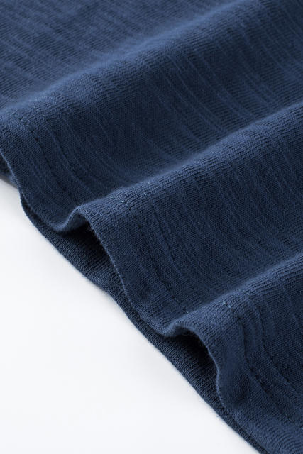 Blue Solid Color Short Sleeve Men\'s T-shirt MC252718-5