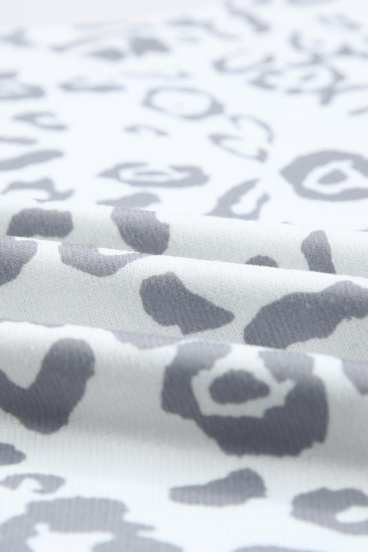 Gray Leopard Print Crew Neck Tank Top LC2565188-1011