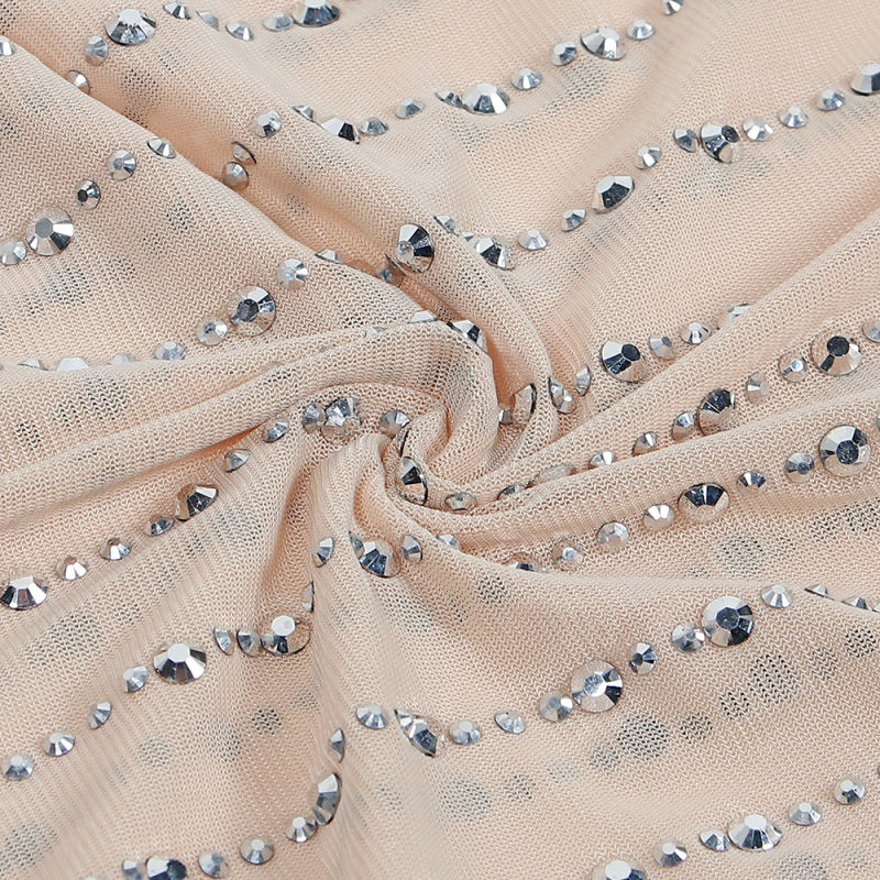 Apricot Rhinestone Studded Bra with Skirt Set TQK710459-18