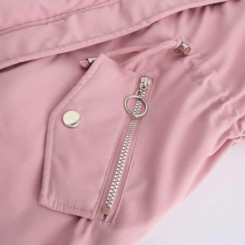 Pink Fur Collar Warm Hooded Parka Coat TQK280129-10