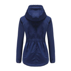 Navy Blue Plush Warm Hooded Parka Coat TQK280128-34