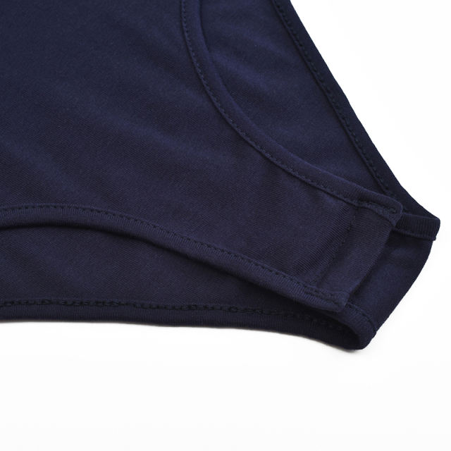 Navy Blue Zip Up Long Sleeve Bodysuit TQK550148-34