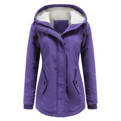 Purple Plush Warm Hooded Parka Coat TQK280128-8