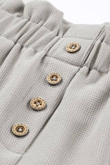Gray Linen Mix Paper Bag Shorts LC731168-11