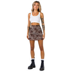 Leopard Print Double-layers Hight Waist Mini Skirt TQK360034-20