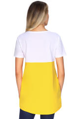 Mustard White Colorblock Pocket Tunic