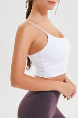 White Wireless Seamless Sport Yoga Bra Crop Tank LC264040-1