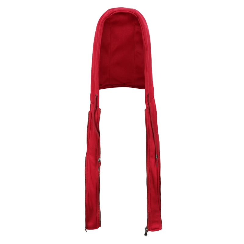 Red Removable Hooded Washed PU Leather Jacket TQK280096-3