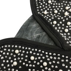 Black Rhinestone Open Back Mermaid Maxi Dress TQK311126-2