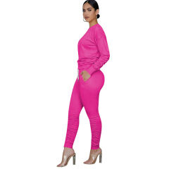 Rosy Cotton Blend Sweatshirt Joggers Loungewear Set TQK710133-6
