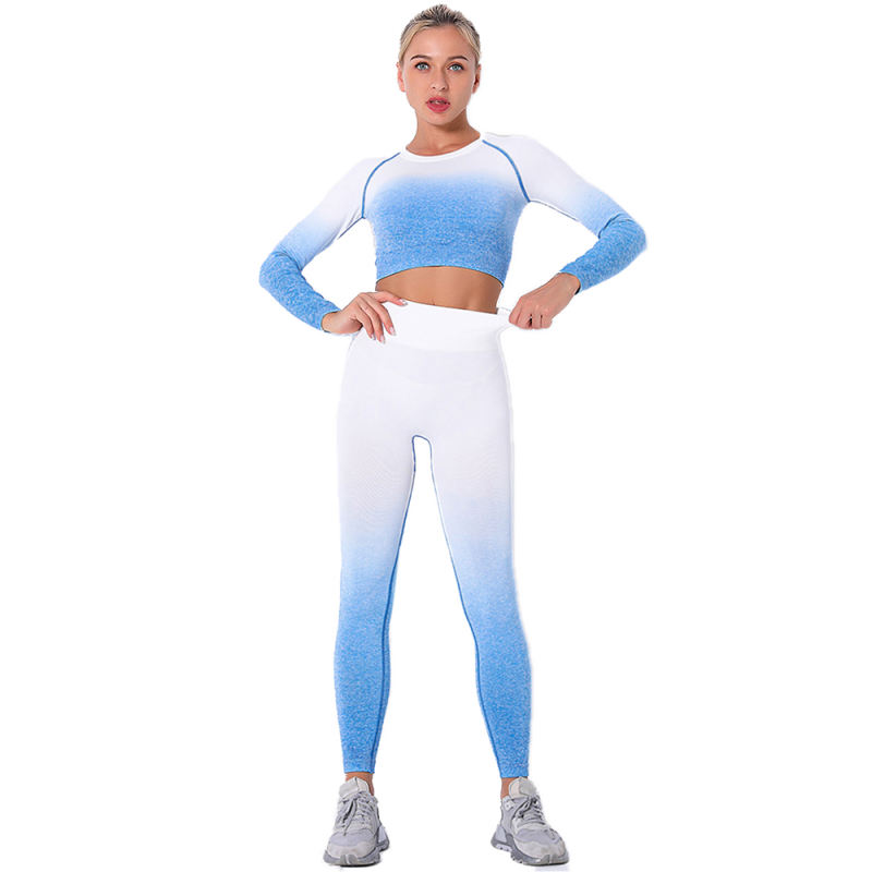 Blue Gradient Long Sleeve Sports Set TQE00131-5