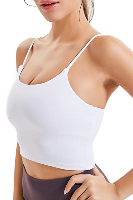 White Wireless Seamless Sport Yoga Bra Crop Tank LC264040-1