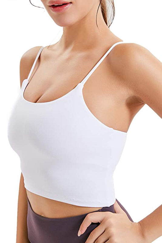 White Wireless Seamless Sport Yoga Bra Crop Tank LC264040-1