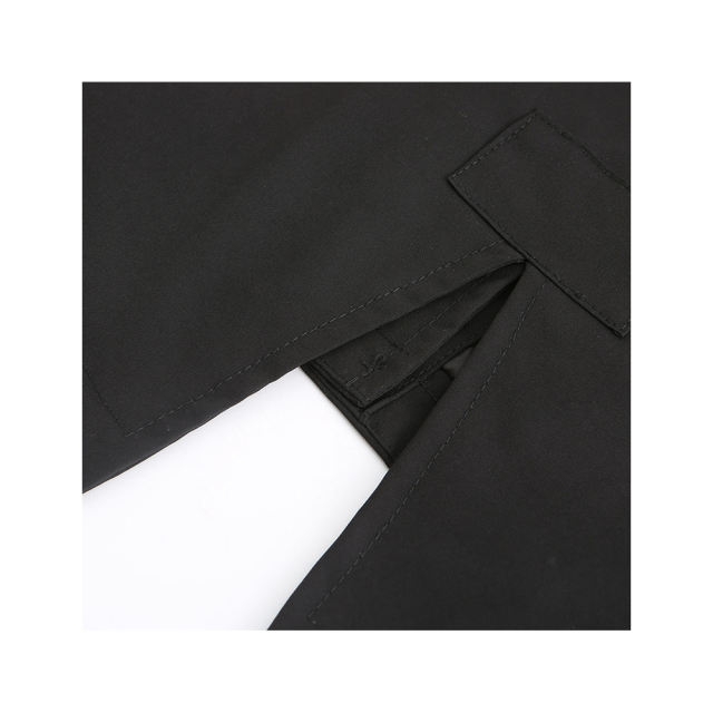 Black Weatherproof Hooded Outdoor Rainproof Coat TQK280160-2