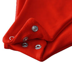 Red Deep V Long Sleeve Bodysuit TQK550156-3