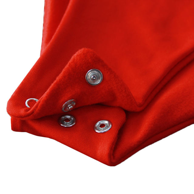 Red Deep V Long Sleeve Bodysuit TQK550156-3