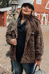 Plus Size Leopard Jacket PL851015-20