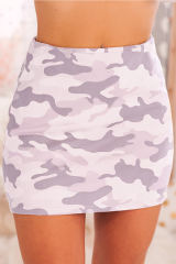 Camo Print Mini Skirt LC65573-10