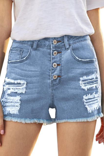 Blue Gypsy Mid-rise Distressed Denim Shorts LC78858-5
