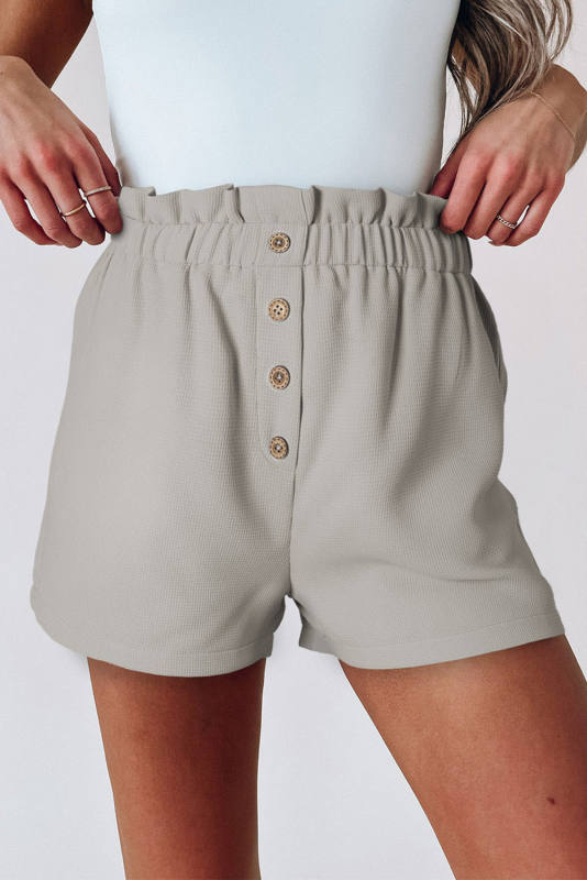 Gray Linen Mix Paper Bag Shorts LC731168-11