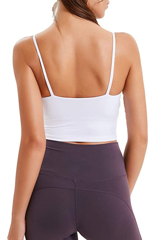 White Wireless Seamless Sport Yoga Bra Crop Tank LC264040-1