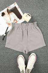 Gray Linen Mix Paper Bag Shorts LC731168-11