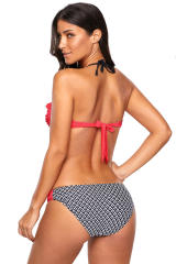Red Frill Bikini and Plaid Swimsuit