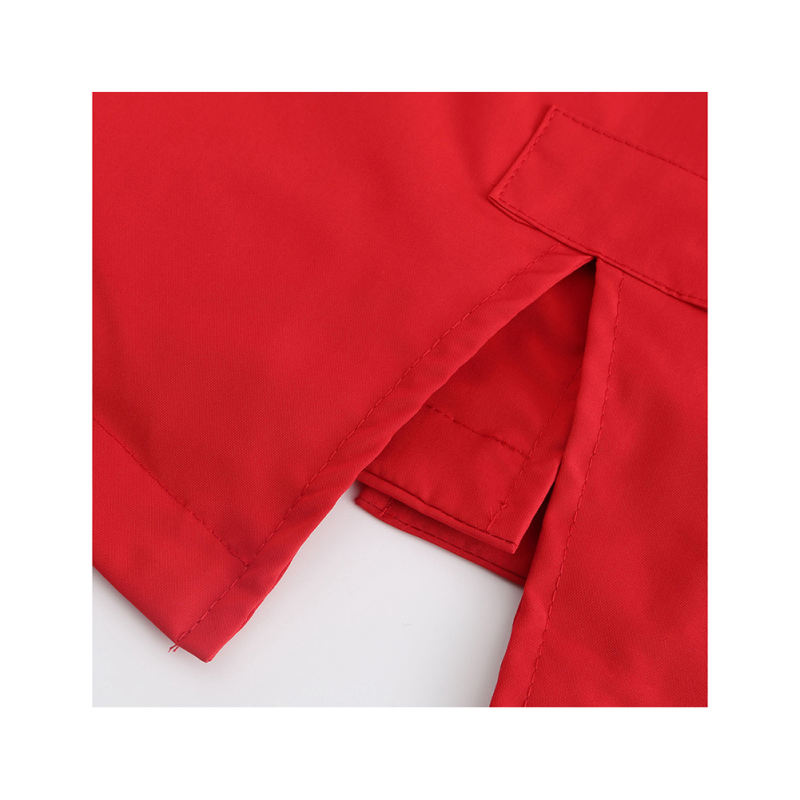 Red Weatherproof Hooded Outdoor Rainproof Coat TQK280160-3