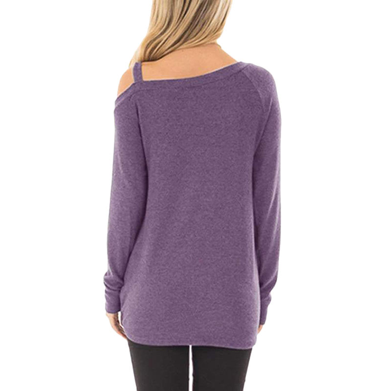 Purple Cold Shoulder Knot Twist Front Tunic Tops