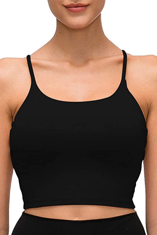 Black Wireless Seamless Sport Yoga Bra Crop Tank LC264040-2