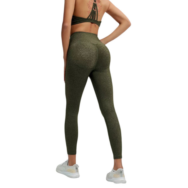 Army Green Front Criss-cross Bra with Pant Yoga Set TQE91346-27