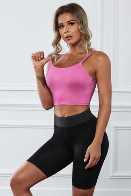 Pink Wireless Seamless Sport Yoga Bra Crop Tank LC264040-10
