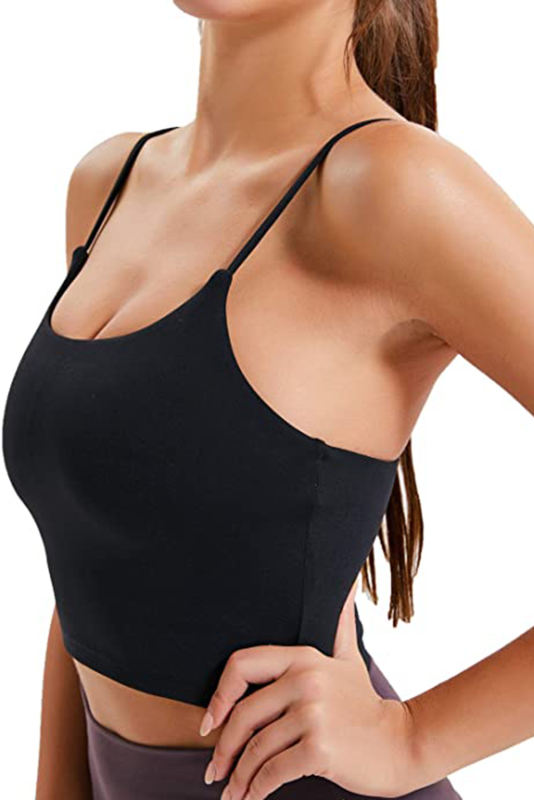Black Wireless Seamless Sport Yoga Bra Crop Tank LC264040-2