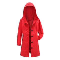 Red Weatherproof Hooded Outdoor Rainproof Coat TQK280160-3