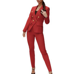 Red OL Button Blazer and Pants Set TQF711043-3