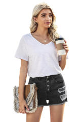 Black Gypsy Mid-rise Distressed Denim Shorts LC78858-2