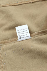 Khaki Frayed Trim Rivet Denim Jacket LC788104-16