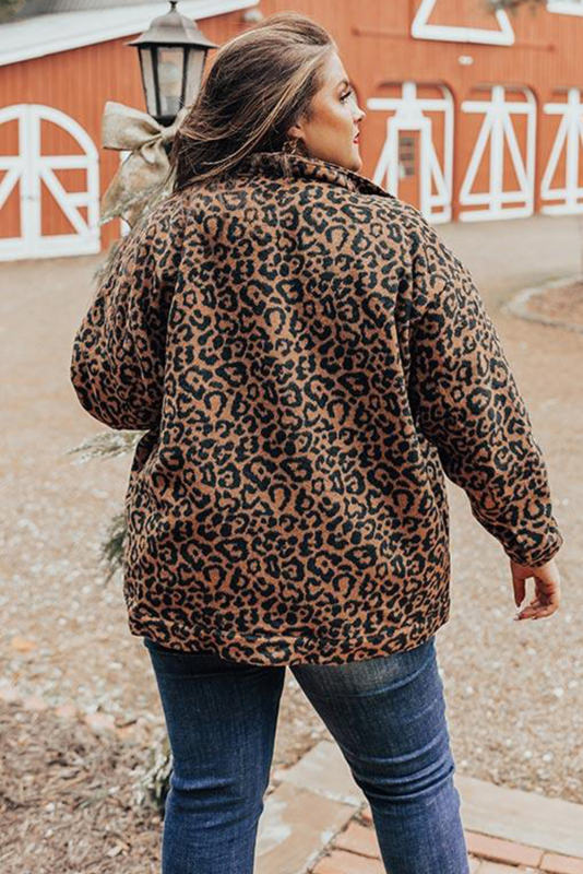 Plus Size Leopard Jacket PL851015-20