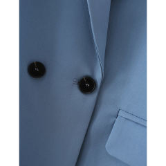 Pewter Lapel Collar Button Solid Color Blazer TQK260054-43
