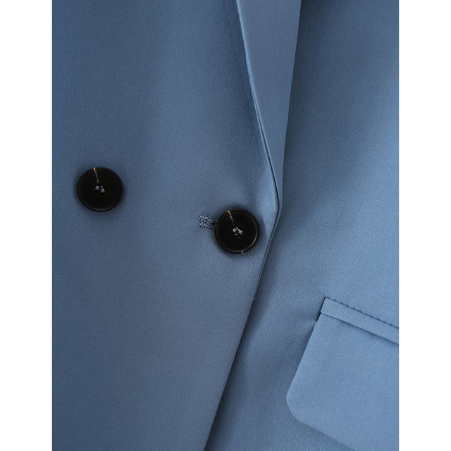 Pewter Lapel Collar Button Solid Color Blazer TQK260054-43