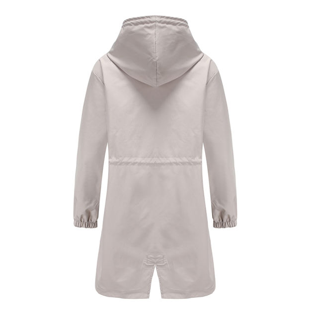 Light Gray Weatherproof Hooded Outdoor Rainproof Coat TQK280160-25