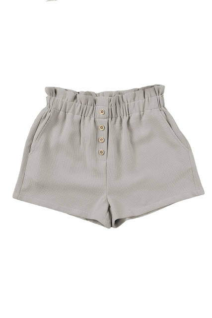 Gray Linen Mix Paper Bag Shorts LC731168-11